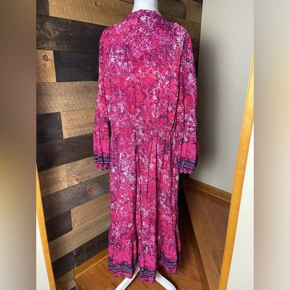 FRYE AND CO Pink Floral Tie Front Sundress, Size XXL